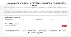 Ministerio Público habilita formulario para denuncia a fiscales y funcionarios