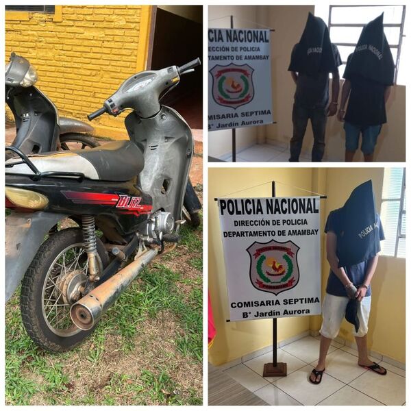 PJC: Recuperan motocicleta hurtada a una estudiante y detienen a tres jóvenes