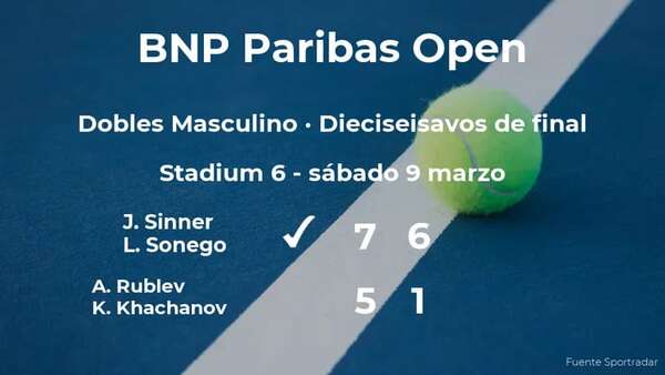 Sinner y Sonego logran clasificarse para los octavos de final del torneo de Indian Wells - Tenis - ABC Color