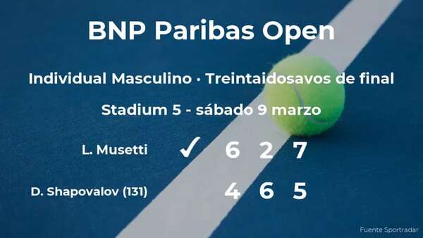 El tenista Lorenzo Musetti, clasificado para los dieciseisavos de final del torneo de Indian Wells - Tenis - ABC Color