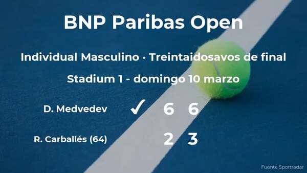 Roberto Carballés se despide del torneo de Indian Wells - Tenis - ABC Color