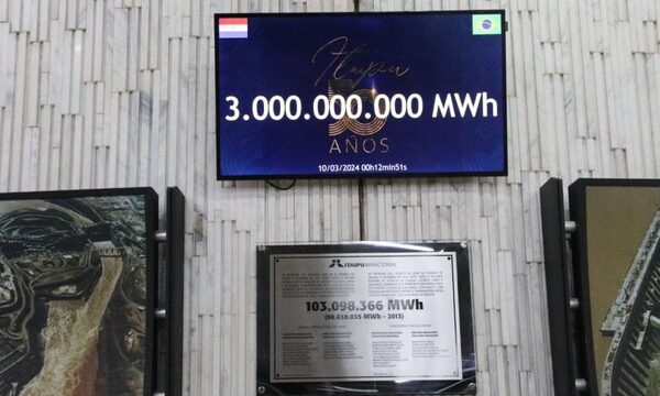 Itaipu bate récord mundial en generación de energía renovable
