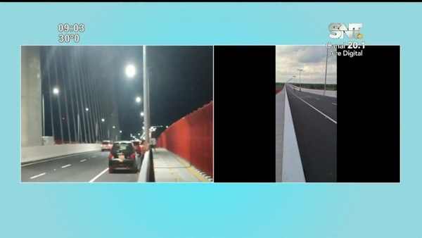 Usan el nuevo puente como estacionamiento - SNT