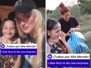 (VIDEO). La modelo Lilian Ruiz sorprendió a la niña Mía en su casa