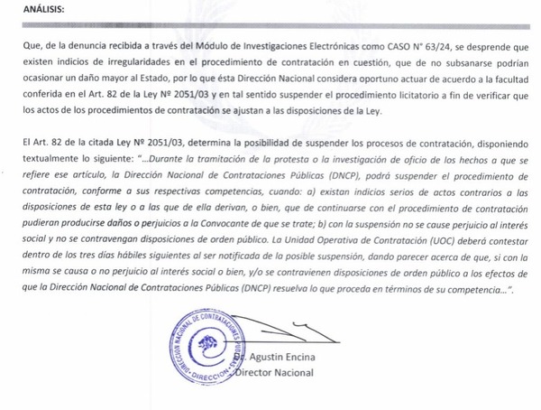DNCP suspende licitación de la Gobernación para merienda y apunta a lo mismo con el almuerzo escolar