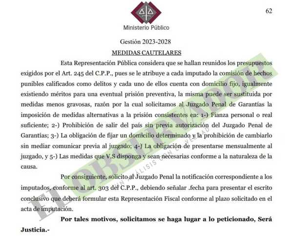 Medidas solicitadas para Mario Abdo y los demás imputados por la denuncia de Cartes