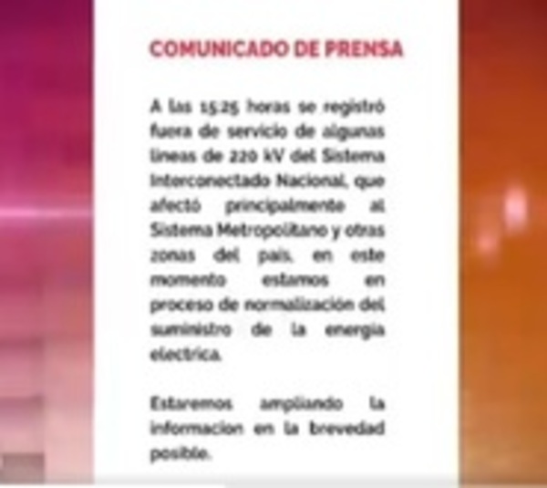 Cortes de luz en varios puntos del país - Paraguay.com