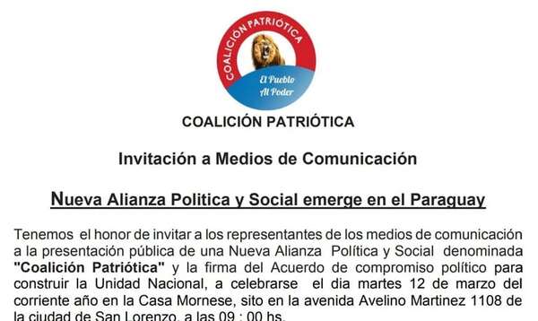 Lanzan alianza política y social denominada “Coalición Patriótica” - Política - ABC Color