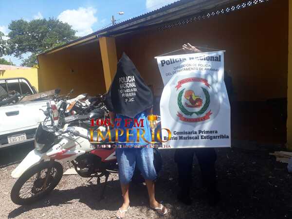 Cae joven buscado por robo agravado y por circular con una motocicleta indocumentada - Radio Imperio 106.7 FM