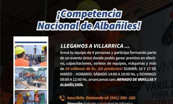 ¡Competencia de albañiles llega a Villarrica!