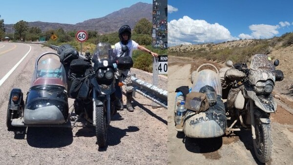 Viaje en moto: hasta un “pombero” le salió
