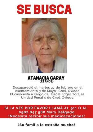 Familia busca a abuela que desapareció hace 15 días de Coronel Oviedo - Nacionales - ABC Color