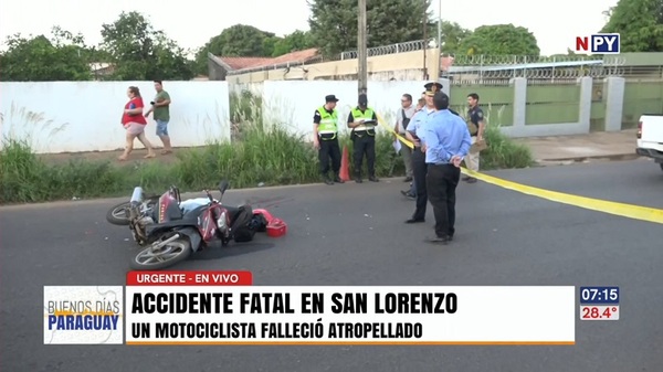 Motociclista muere en terrible accidente en San Lorenzo - Noticias Paraguay