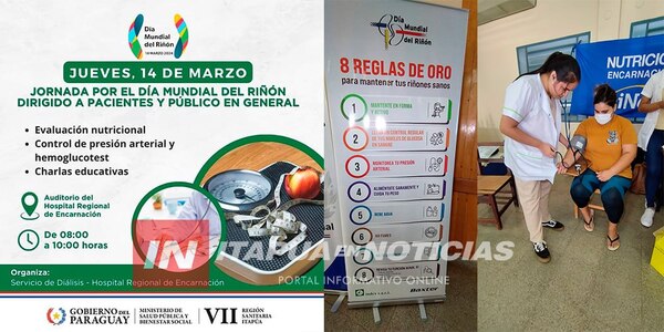 SE REALIZÓ JORNADA CONMEMORATIVA POR EL DÍA MUNDIAL DEL RIÑÓN - Itapúa Noticias