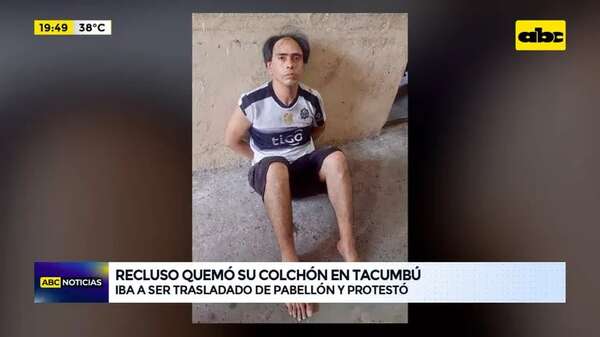 Video: recluso de Tacumbú causa principio de incendio prendiendo fuego a su colchón - ABC Noticias - ABC Color