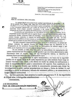 Piden al Fiscal General que reglamente acceso electrónico para asistentes fiscales