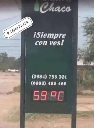 Calor extremo: sensación térmica de 59° en Loma Plata, Chaco - Noticias del Chaco - ABC Color