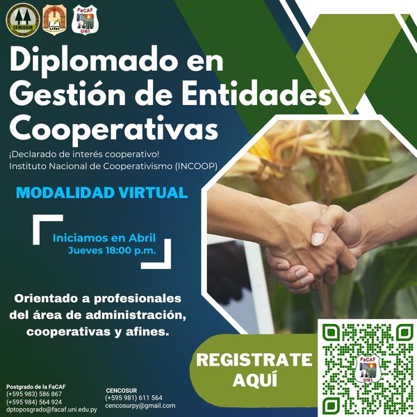 Lanzan Diplomado en Gestión de Entidades Cooperativas