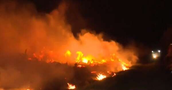 La Nación / Incendio de pastizal en parque industrial consumió depósito en Villeta