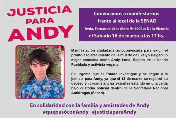 Protestarán para pedir justicia por muerte de “Andy Luna” en la Senad - Nacionales - ABC Color