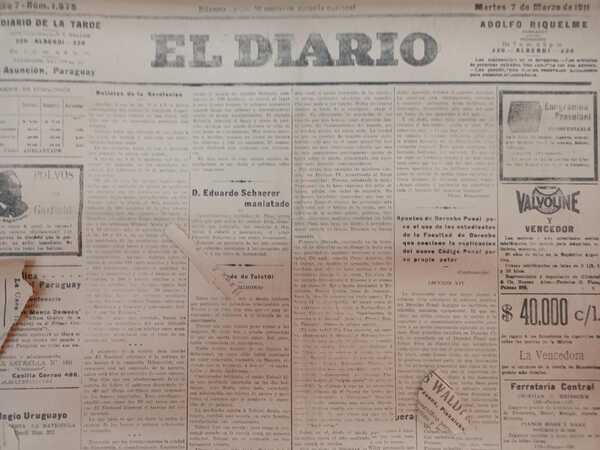 Clausurado “El Diario” es herido y detenido su fundador y director Adolfo Riquelme hace 113 años - La Tribuna