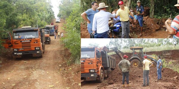 INTENSOS TRABAJOS PARA LA APERTURA DE CAMINO EN LA ZONA DE CALLE E 17 Y PUERTO PARAÍSO - Itapúa Noticias