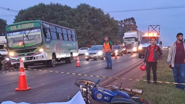 Minga Guazú: Motociclista muere en doble accidente de tránsito