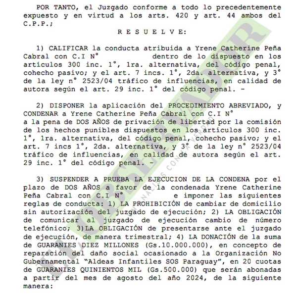 Condenan en procedimiento abreviado a exdefensora pública por pedido de coima