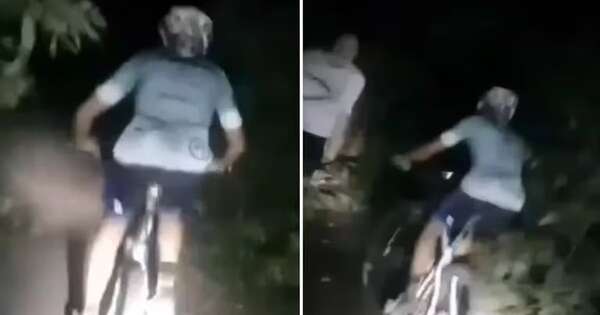 Diario HOY | VIDEO| Ciclistas se cruzaron con un “fantasma” mientras bajaban un cerro