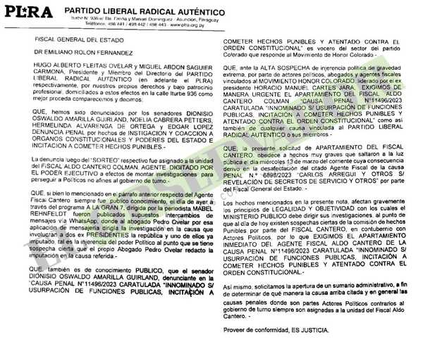 Piden apartar a Cantero de la causa sobre Hugo Fleitas y Miguel Abdón Saguier
