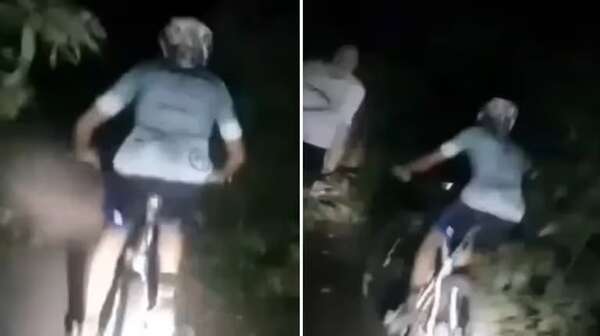 Ciclistas bajaban el cerro y saludaron a un “fantasma”