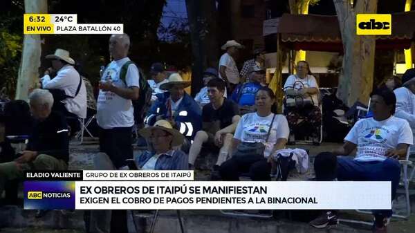 Video: Exobreros de Itaipú exigen cobro de pagos pendientes - ABC Noticias - ABC Color