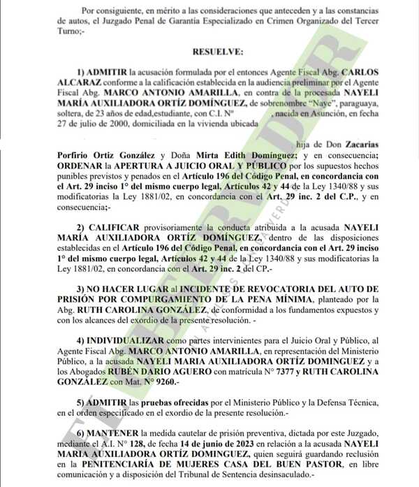 Hermana y presunta testaferro de Walter José Galindo afrontará juicio