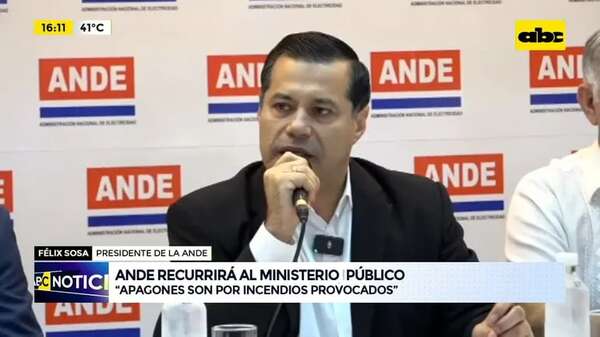 ANDE presentará denuncia ante el Ministerio Público: “Apagones son por incendios provocados” - ABC Noticias - ABC Color