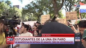 Estudiantes de la UNA se manifiestan en defensa del Arancel Cero - Noticias Paraguay