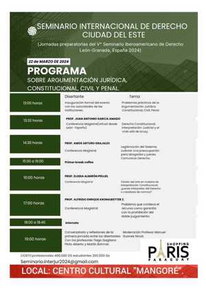 Convocan a Seminario Internacional sobre Argumentación Constitucional, Civil y Penal