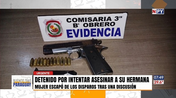 Intentó asesinar a su propia hermana y fue detenido - Noticias Paraguay