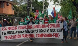 Con reclamos históricos, inicia la trigésima marcha campesina por las calles de Asunción – Prensa 5