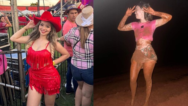 Cantante terminó bañada en barro tras cantarle a la Virgen de Caacupé