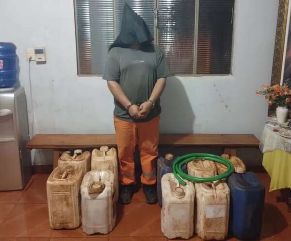 Detienen a empleado infiel: fue sorprendido por sus compañeros hurtando combustible - ABC en el Este - ABC Color