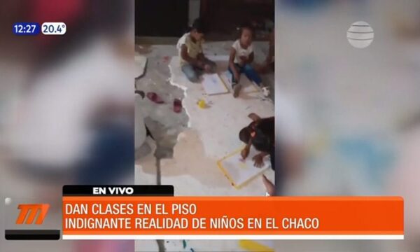 Chaco: alumnos dan clases en el piso | Telefuturo