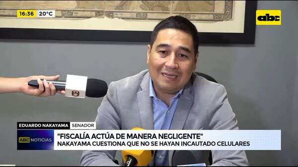 Video: el senador Nakayama cuestiona que la Fiscalía no haya incautado los celulares de Cantero y Grisetti - ABC Noticias - ABC Color