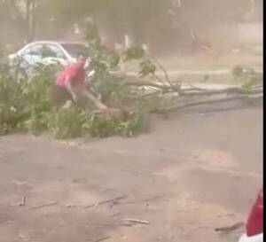 [VIDEO] ¡Terrible tormenta! Fuertes vientos armaron sarambí, un árbol aplastó a un hombre