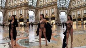 [VIDEO] ¡Modelo paraguaya se sacó la ropa en pleno shopping de Italia!