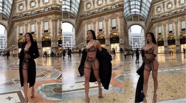 [VIDEO] ¡Modelo paraguaya se sacó la ropa en pleno shopping de Italia!