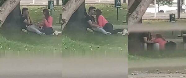 ¡Aijue pete! Pillaron a una pareja haciendo “eso” en ¡una plaza a la luz del día!
