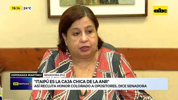 Video: “Itaipú es la caja chica de la ANR”, así recluta Honor Colorado a opositores, dice senadora - ABC Noticias - ABC Color