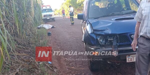 MOTOCICLISTA MURIÓ TRAS SER IMPACTADO POR UNA CAMIONETA EN PUERTO HOHENAU - Itapúa Noticias