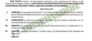 Desestiman causa al exgobernador Díaz Verón por lesión de confianza