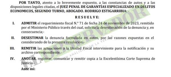 Desestiman causa al exgobernador Díaz Verón por lesión de confianza